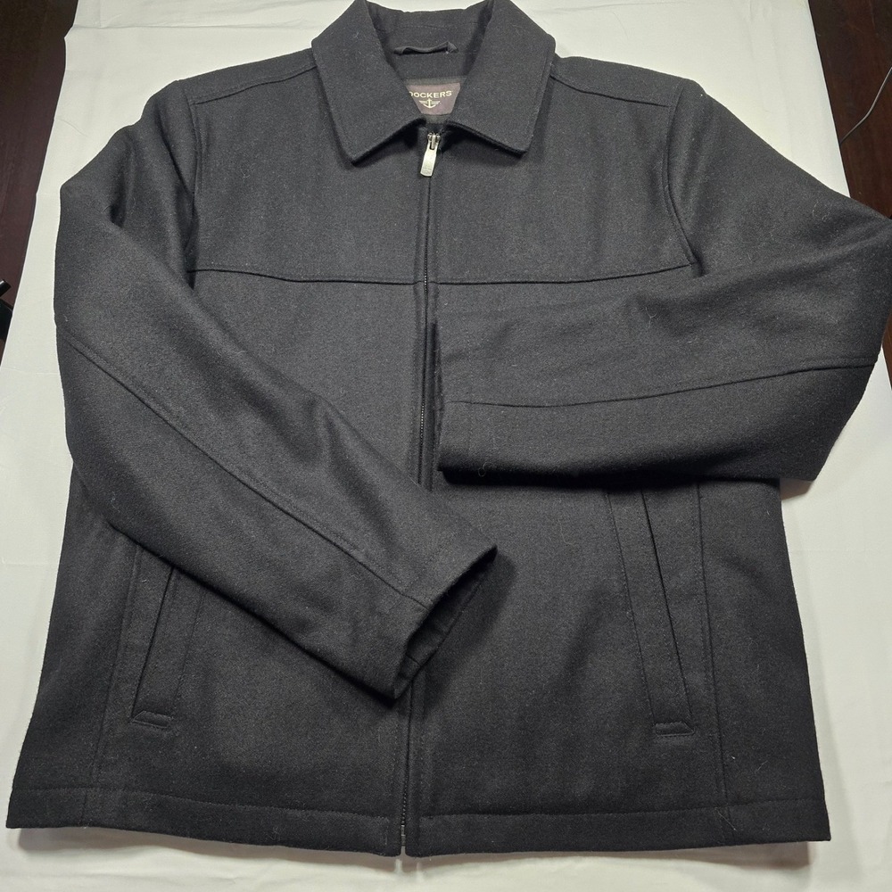 Dockers Wool Blend Quilted Lined Full Zip Jacket Men's Quiet‎ Luxury